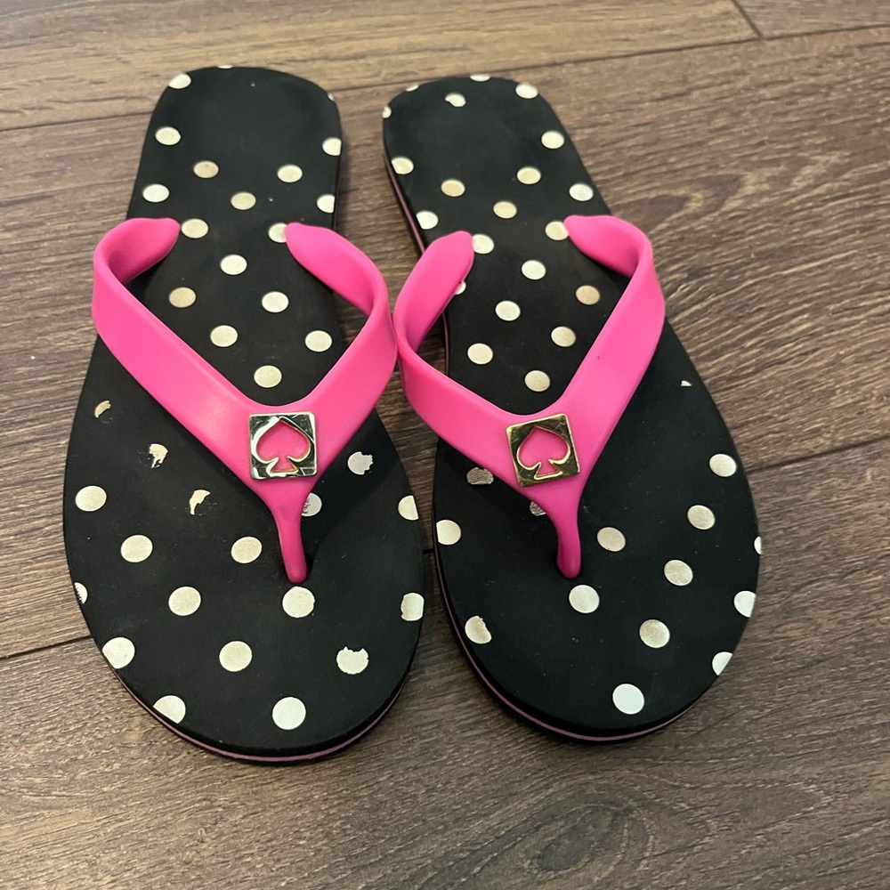 Kate Spade polka-dot flip flops size 5-6 - Picture 2 of 2